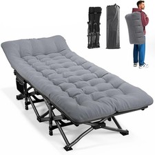 ATORPOK SHOP Camp Beds for Adults with Cushion, Portable Tent Large, Grey 