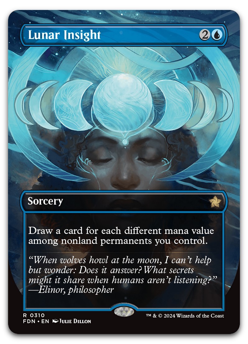 Lunar Insight (Borderless) #310 (NM) Foundations FDN Magic MTG