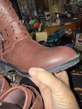 Fergalicious Women's Fantom Combat Boot, Brown, 6.5