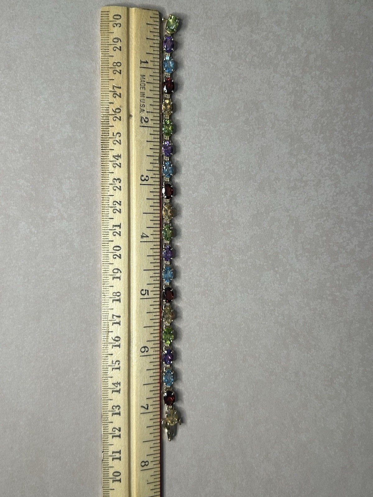 10K SOLID YELLOW GOLD  OVAL-CUT MULTI-GEMSTONE TE… - image 2