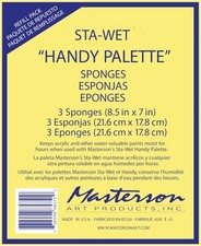 Masterson Sta-Wet Handy Palette Sponge Refill 3 Pack Yellow