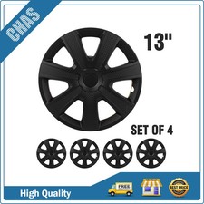 13 Set Of 4 Black Wheel Covers Snap On Full Hub Caps For R13 Tire Rim