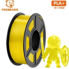 TECBEARS PLA+ Clear Yellow 1KG PLA Plus Filament 1.75mm 3D Printer Filament