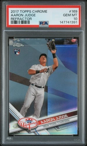 2017 TOPPS CHROME REFRACTOR #169 AARON JUDGE PSA 10