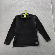 Victoria's Secret PINK Women Sweatshirt M Black Fleece Logo Text Activewear