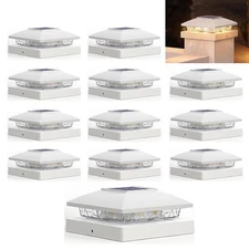 12 Pack Solar Post Cap Light For 4x4 Outdoor Waterproof LED Deck Fence Light