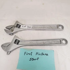 Lot of 2 Crescent Alloy Crestoloy 10" Adjustable Wrench Tools Set LOT-765