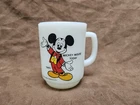 Vtg 1980 Mickey Mouse Anchor Hocking Milk Glass Mug Pepsi Collector Series