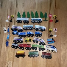 37 Pcs Lot Imaginarium Thomas Brio Express Railway Wood Trains Track Tree Salty