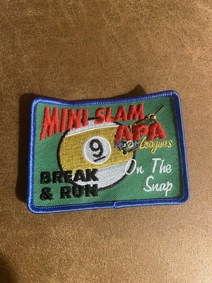APA Pool Leagues Patch Embroidered Mini Slam Break & Run 9 Ball On The Snap Bill
