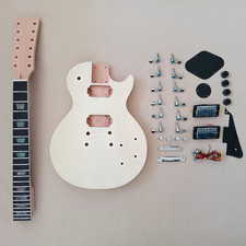 DIY 12 String Electric Guitar Kit Solid Mahogany Body Flame Maple Top CR part