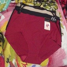 3 NEW PRIMA VALENTINA 77309 BRG/BK/BG NO PANTY LINES MF HI-CUT BRIEF PANTIES M