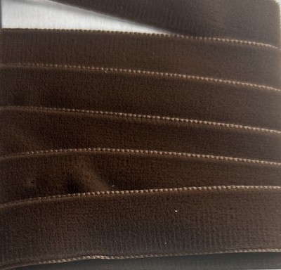 Vintage  5/8   Castor Brown  Velvet  Ribbon Rayon 5 yards French Made #301 B33