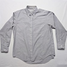 Vintage Van Heusen Editions Large Striped Button Down Gray 16.5 Dress Shirt 90s
