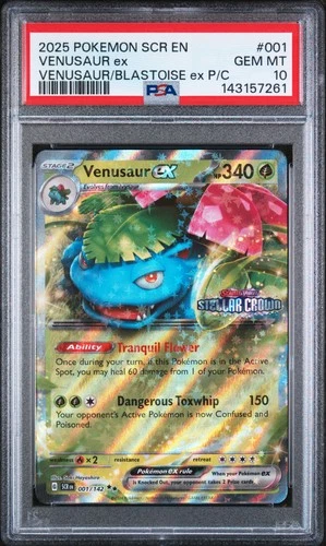 2025 POKEMON SCR EN-STELLAR CROWN #001 VENUSAUR EX PSA 10