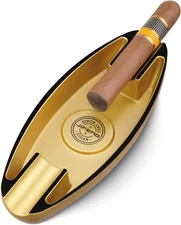 Cigar Ashtray for Men, 2 Holder Portable Travel Ashtray Unique Large Basin for O