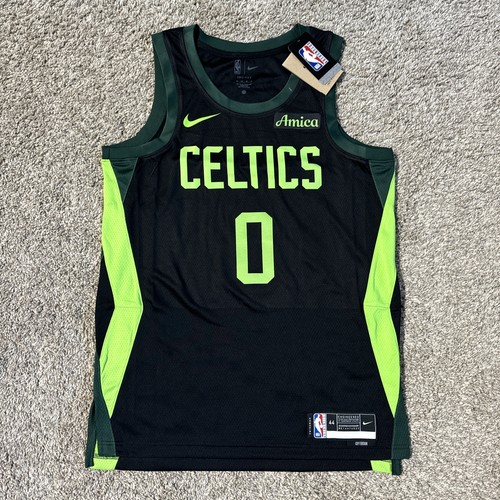 Boston Celtics Jayson Tatum Neon City Edition Swingman Jersey Mens Size M (44)