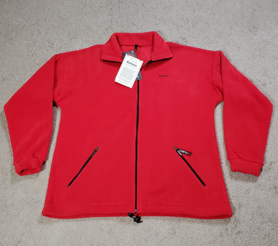 NEW Vintage Barbour Jacket Men L Red Fleece Polartec Full Zip England A289