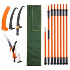 Manual Pole Saw Extendable Tree Pruner 7.3-27 ft Fiberglass Pole Scissors