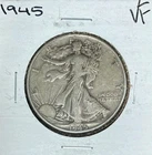 1945 WALKING LIBERTY SILVER HALF DOLLAR~  VF  ~NICE COIN~ 90% SILVER