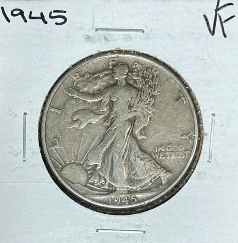 1945 WALKING LIBERTY SILVER HALF DOLLAR~  VF  ~NICE COIN~ 90% SILVER
