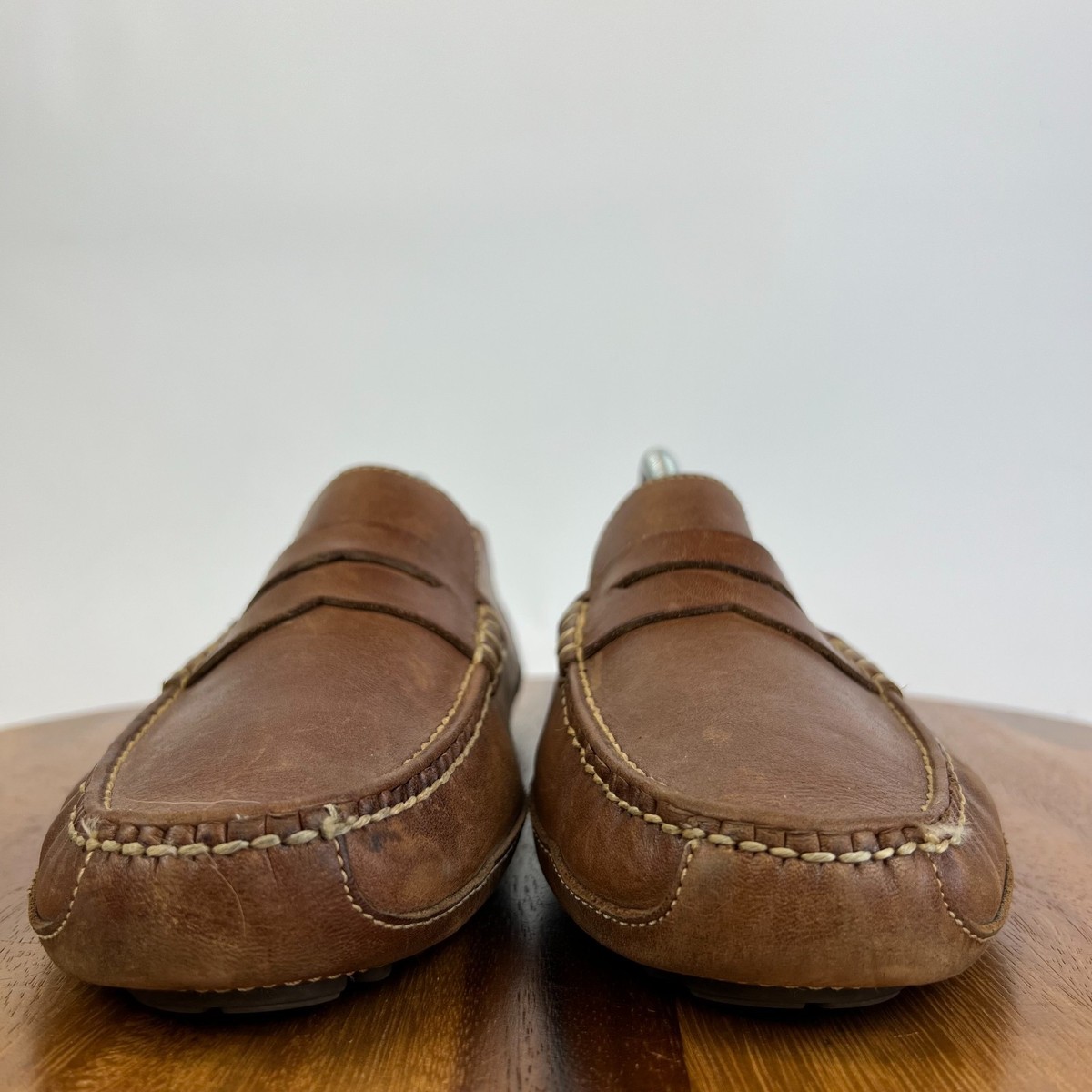 Mens Cole Haan Grant Canoe Brown Leather Driving Shoes  display picture 2