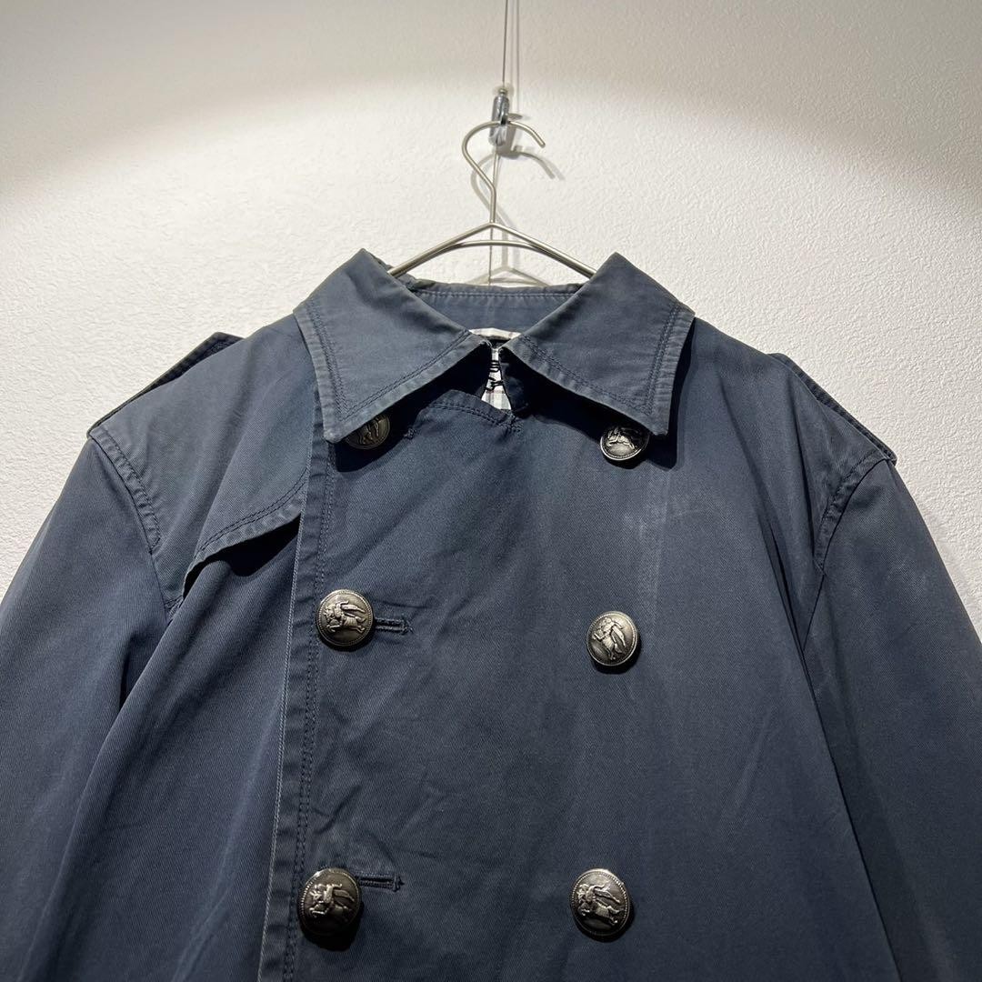 Burberry Black Label Short Trench Coat Nova Check Pattern Navy Size M For Men thumbnail 2