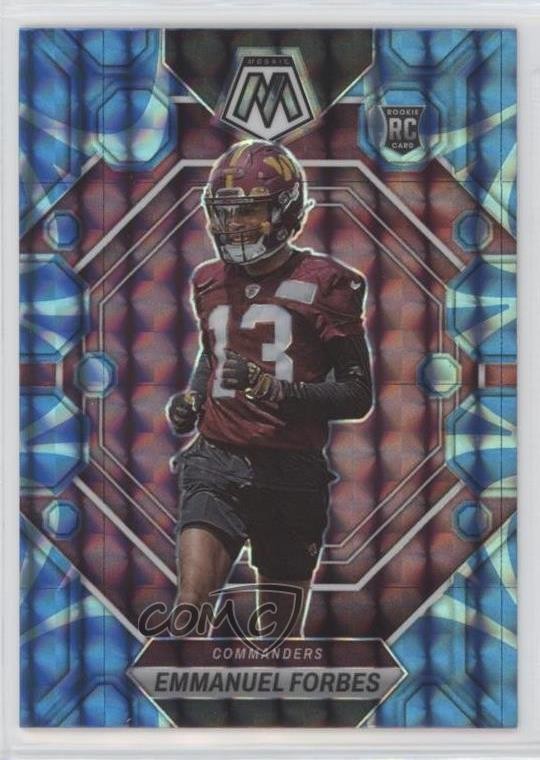 2023 Panini Mosaic Rookies Reactive Blue Mosaic Prizm Emmanuel Forbes #319 d1r