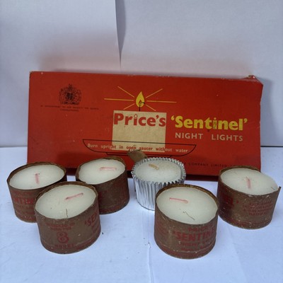Vintage Artikel Price's Sentinel Nachtlichter Vintage Kerzen voller Karton 6 Kerzen