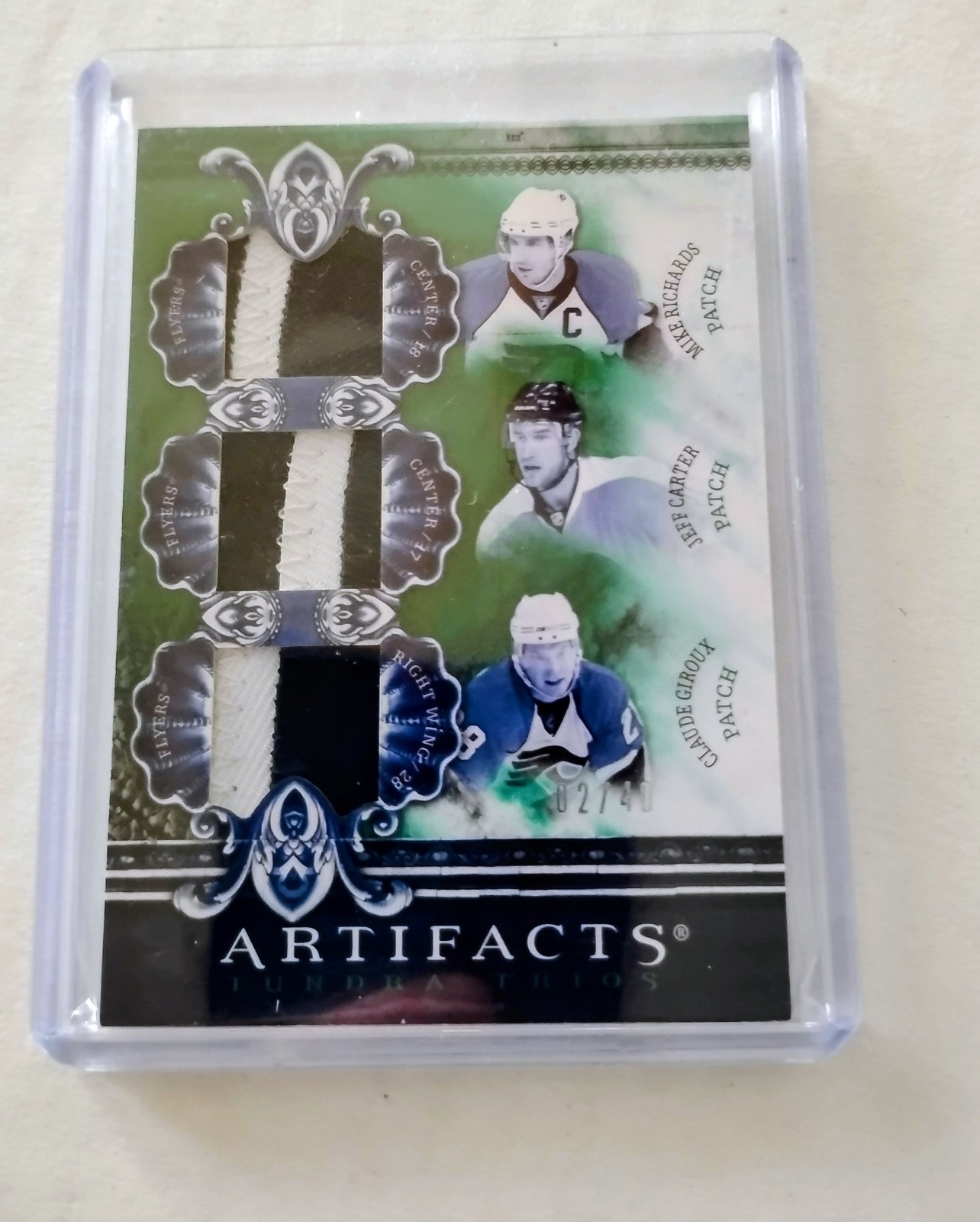 2010 Artifacts Tundra Trios Emerald Richards Carter Giroux Triple Patches #/40