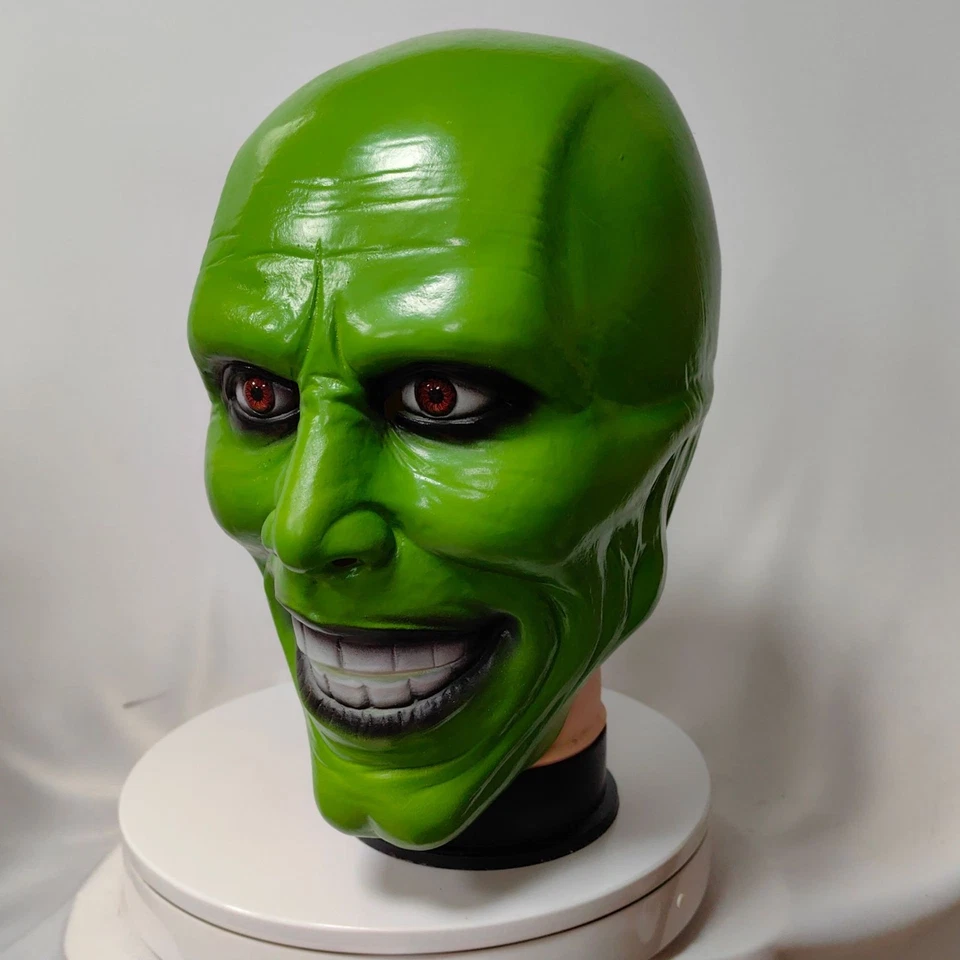 The Mask Jim Carrey Green Latex Mask Halloween Party Cosplay Costume unisex - Image 4 of 4