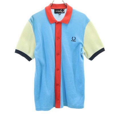 FRED PERRY RAF SIMONS collaboration Portugal short sleeve shirt 38 light blue