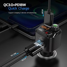 Nulaxy Bluetooth 5.0 FM Transmitter for Car, QC3.0  USB-C PD 18W Wireless...