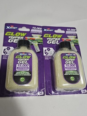 XSHOT Glow-in-the-Dark 15,000 Gellets 2 Packs Sealed!! Hyper Gel Zuru Toys 