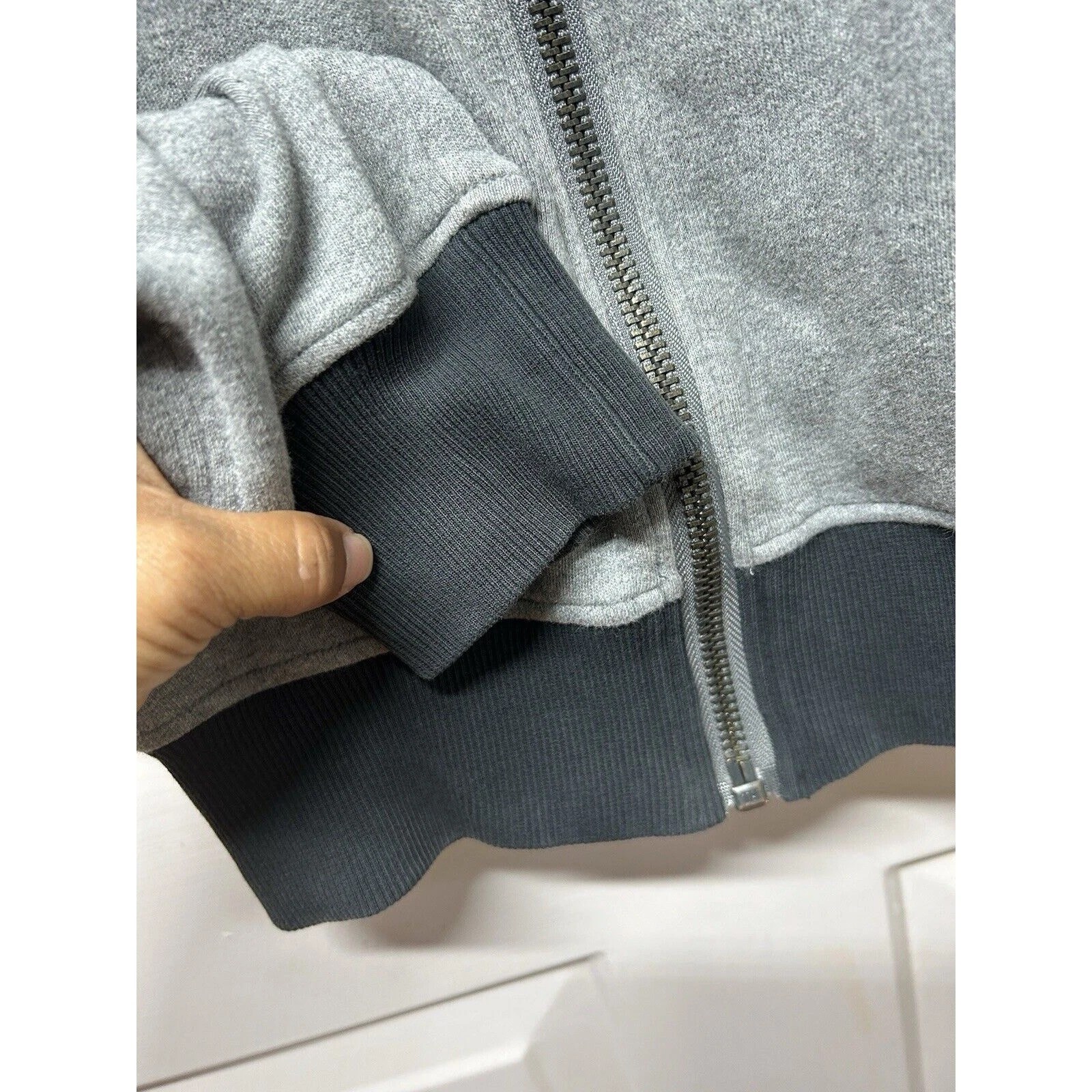 Alexander McQueen X Puma Collab donna felpa con cappuccio e zip taglia media grigio teal logo