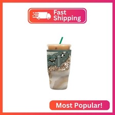 Sok It JavaSok Iced Coffee Cold Soda Insulated Neoprene Cup Sleeve Crystal Cr