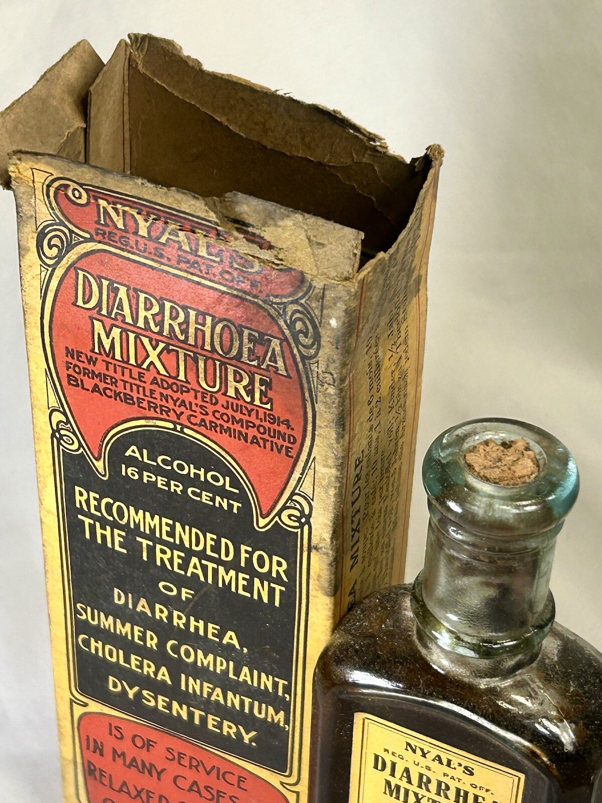 Rare Nyal's Company Old Stock Medicine Diarrhea Mixture Detroit Mich