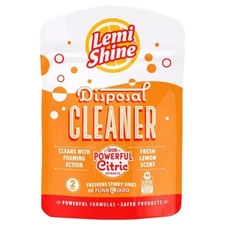 Lemi Shine Lemon Scent Foaming Garbage Disposal Cleaner 8.46 oz Powder 2 Uses