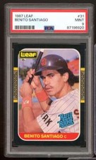Benito Santiago Rookie Card 1987 Leaf #31 PSA 9