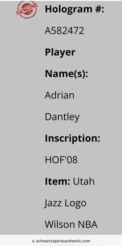 Adrian Dantley Autographed Utah Jazz Wilson Logo Basketball Schwartz Sports COA - Picture 6 of 6