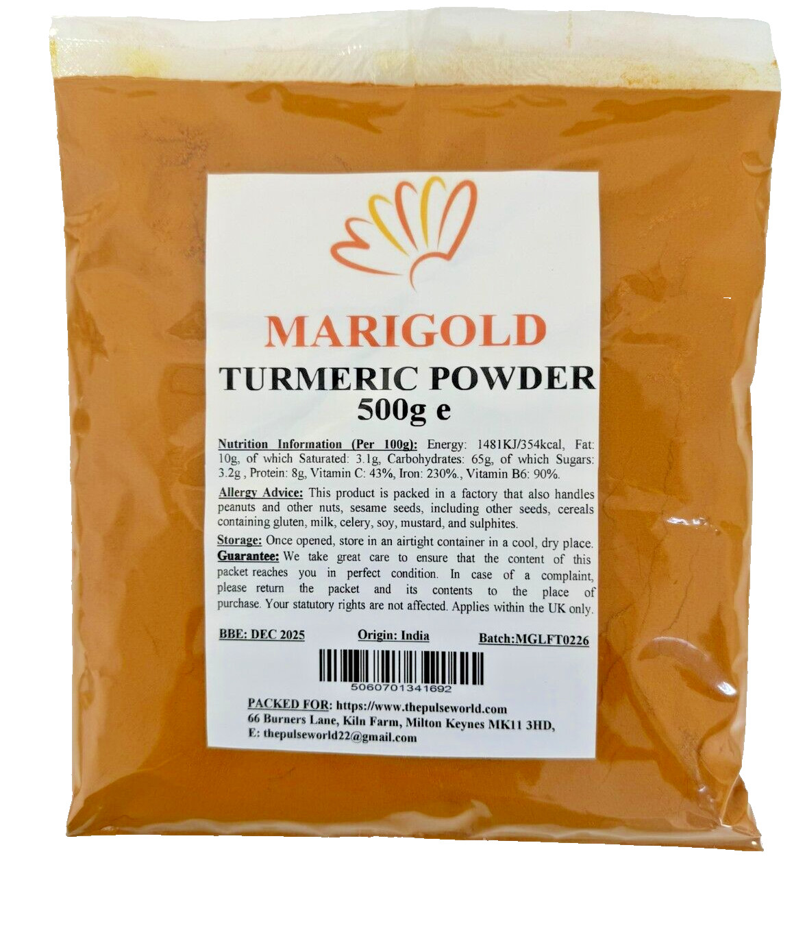 Marigold Turmeric Ground Powder 500G,  Haldi