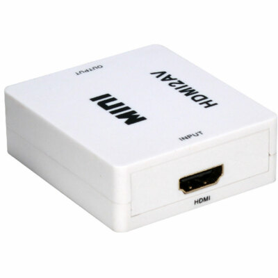 QVS Audio/Video Converter - HDMI to Composite Video & Stereo Audio in White