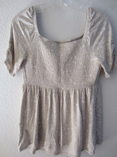 Isabel Maternity Cream/Beige Floral Print Top New Size M - Picture 4 of 5