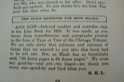Vintage The LINEBOOK R.H.L. Chicago Tribume 1925 Quips Excerpts FREE US SHIP - Imagen 5 de 5