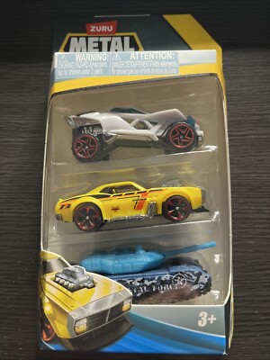 Zuru Metal Machines Die Cast Custom Cars 1:64 3 Pack Dragsta, Charge And Rollout