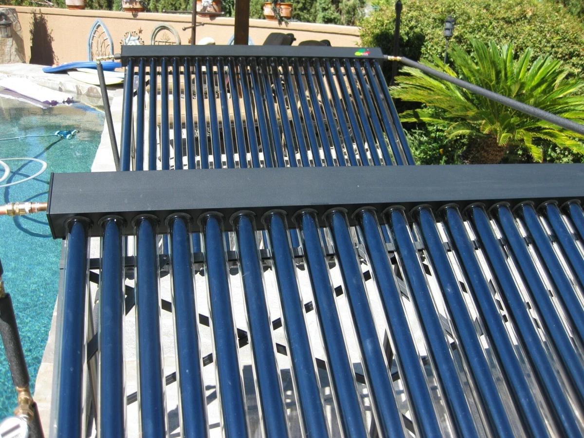 Solar Swimming Pool Heater 18 Heat Pipe Tube Pressurized 3 Collectors | eBay