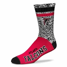 NEW! Atlanta Falcons NFL Retro Deuce Large Crew Socks Team Colors Fits 10-13