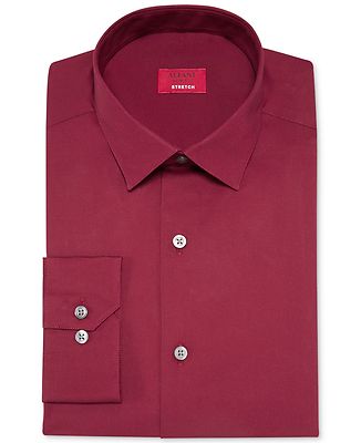 alfani red dress shirt $79 Alfani Men Slim-Fit Stretch Red Long-Sleeve Button Dress Shirt 15-15.5  34/35