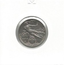 VITTORIO EMANUELE III - 20 Centesimi "Libertà librata" 1909 qFDC