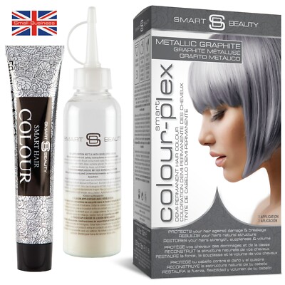 Smart Beauty Plex Metallic Graphite Hair Dye Demi-Permanent. Vegan Cruelty-free